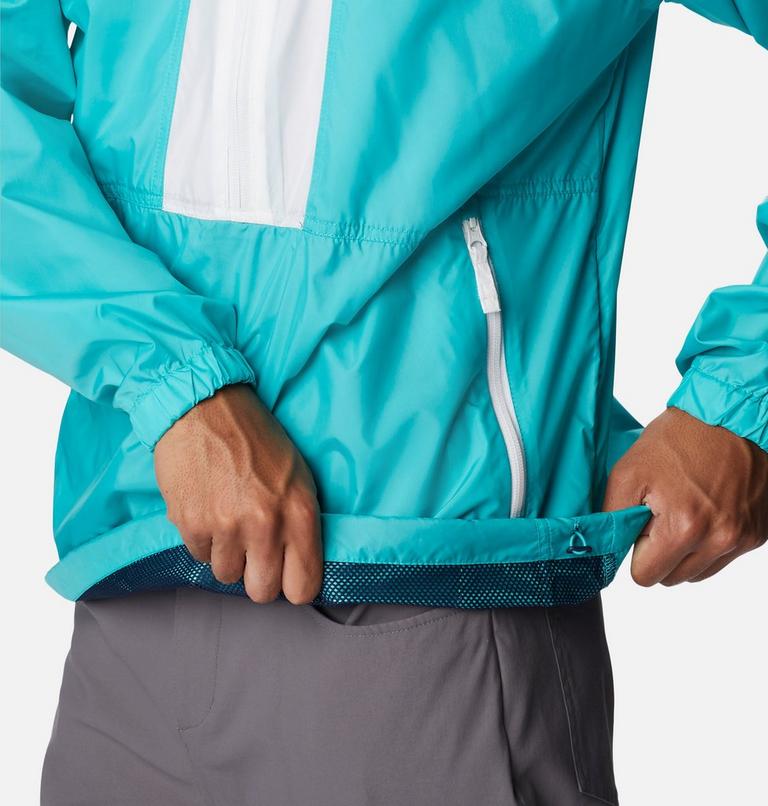 Men’s Flash Challenger Anorak, Color: Bright Aqua, Collegiate Navy, White, image 5