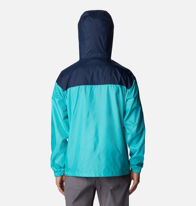 Men’s Flash Challenger Anorak, Color: Bright Aqua, Collegiate Navy, White, image 2