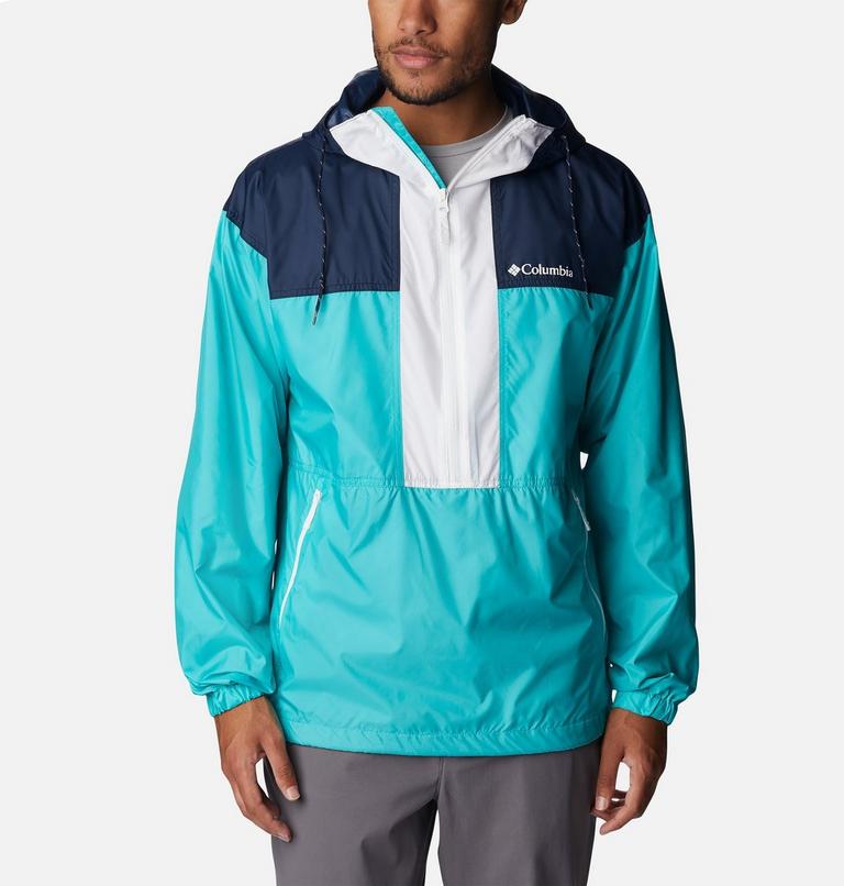 Men’s Flash Challenger Anorak, Color: Bright Aqua, Collegiate Navy, White, image 1