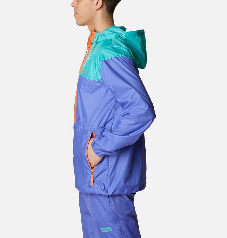 Men&rsquo;s Flash Challenger Anorak, Color: Purple Lotus, Bright Aqua, Desert Orange, image 3