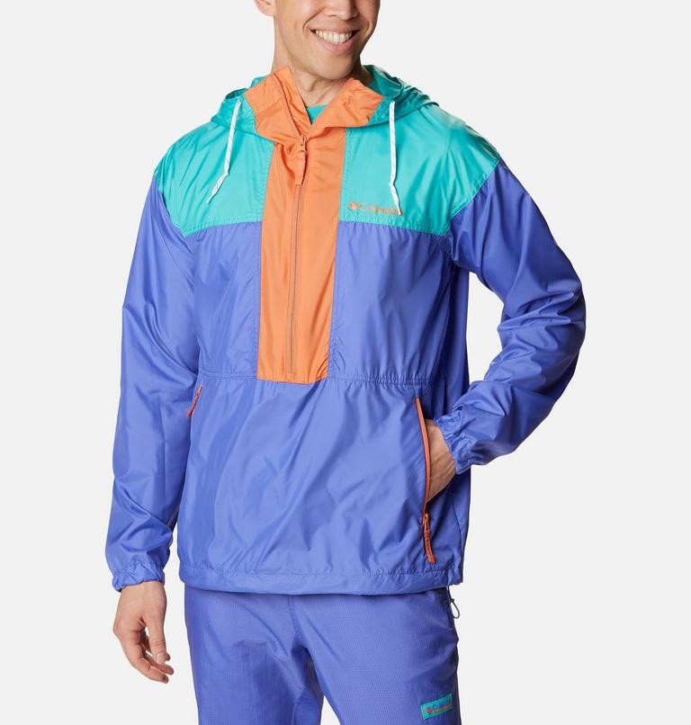 Men&rsquo;s Flash Challenger Anorak, Color: Purple Lotus, Bright Aqua, Desert Orange, image 1