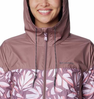 Women&rsquo;s Flash Challenger Novelty Windbreaker, Color: Fig Areca Print, Fig, image 4