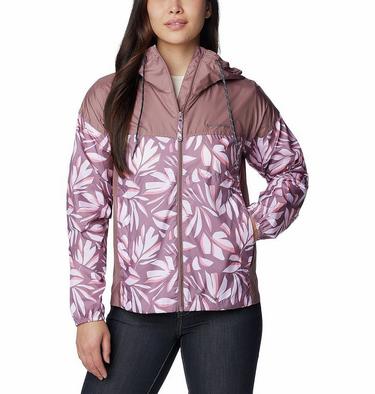 Women&rsquo;s Flash Challenger Novelty Windbreaker, Color: Fig Areca Print, Fig, image 1