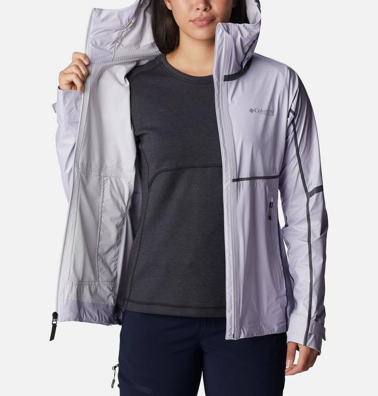 Women&rsquo;s OutDry Extreme Mesh Waterproof Hooded Shell Jacket, Color: Purple Tint, image 5
