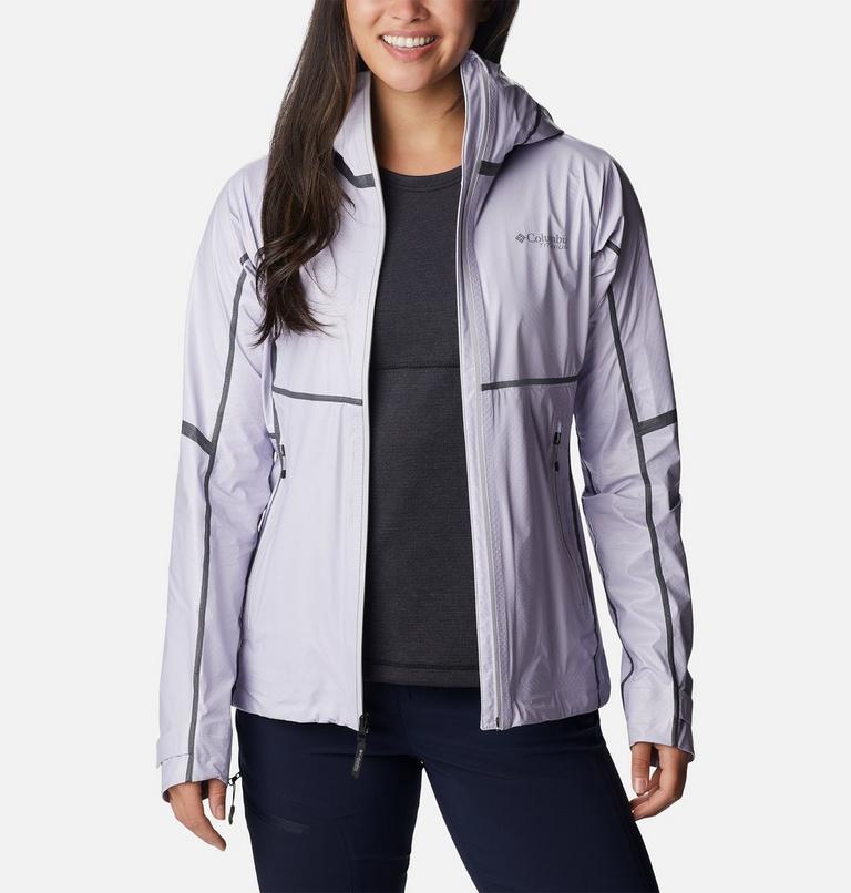 Women&rsquo;s OutDry Extreme Mesh Waterproof Hooded Shell Jacket, Color: Purple Tint, image 8