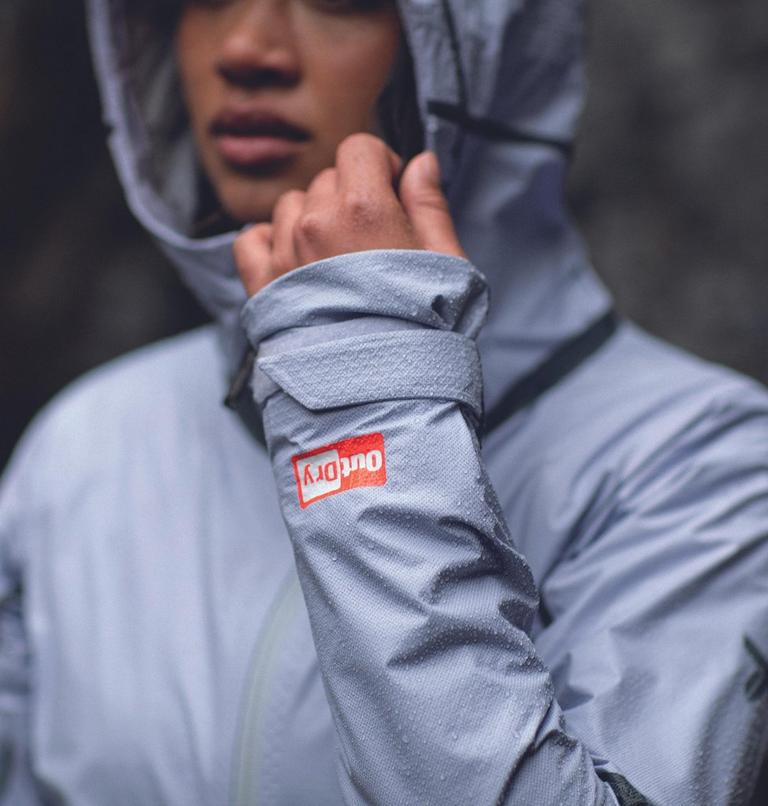 Women&rsquo;s OutDry Extreme Mesh Waterproof Hooded Shell Jacket, Color: Purple Tint, image 9