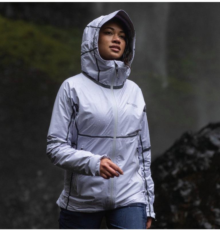 Women&rsquo;s OutDry Extreme Mesh Waterproof Hooded Shell Jacket, Color: Purple Tint, image 11