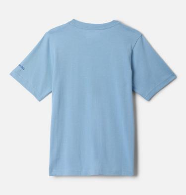 Boys’ Valley Creek Graphic Casual Cotton T-Shirt, Color: Ripple Blue, Hike Guide, image 2