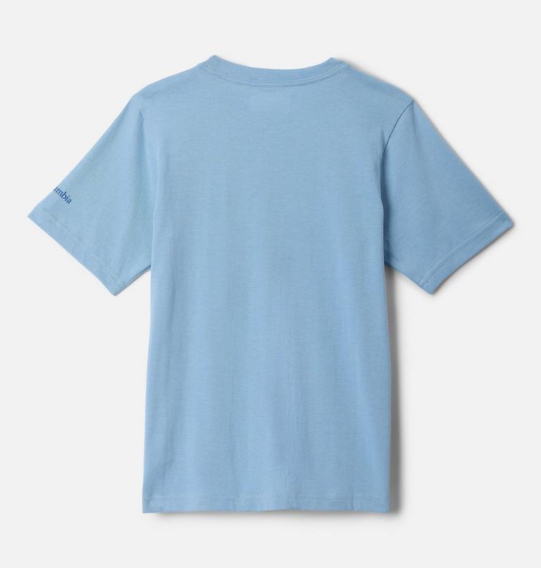 Camiseta casual estampada de algodón Valley Creek para niño, Color: Ripple Blue, Hike Guide, image 2