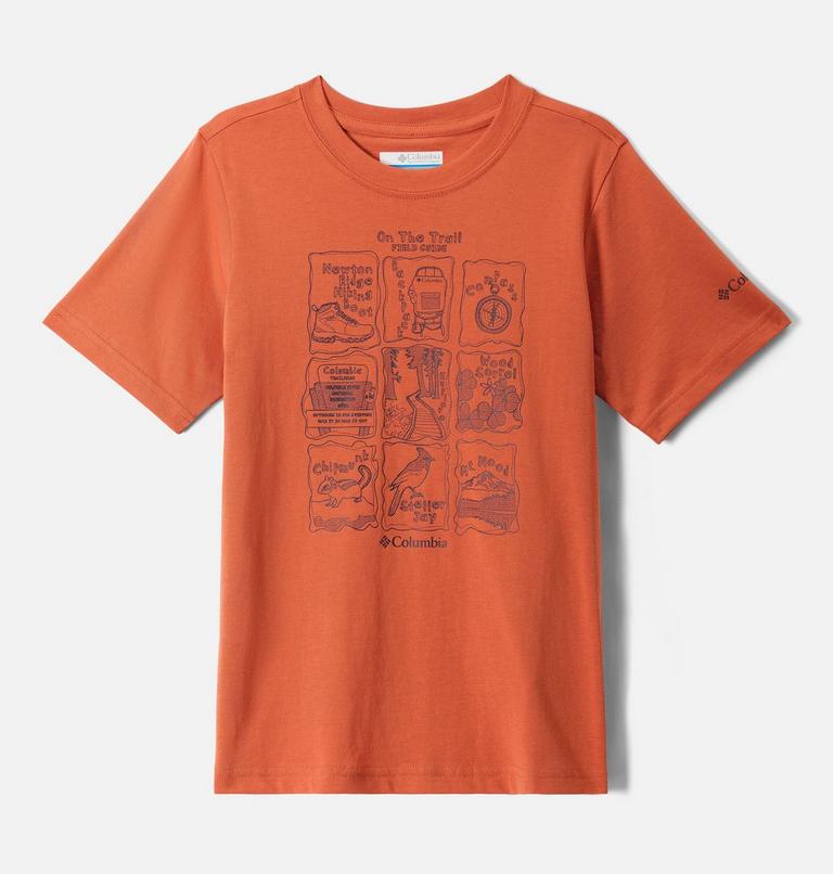 Boys’ Valley Creek Graphic Casual Cotton T-Shirt, Color: Tuscan, Hike Guide, image 1