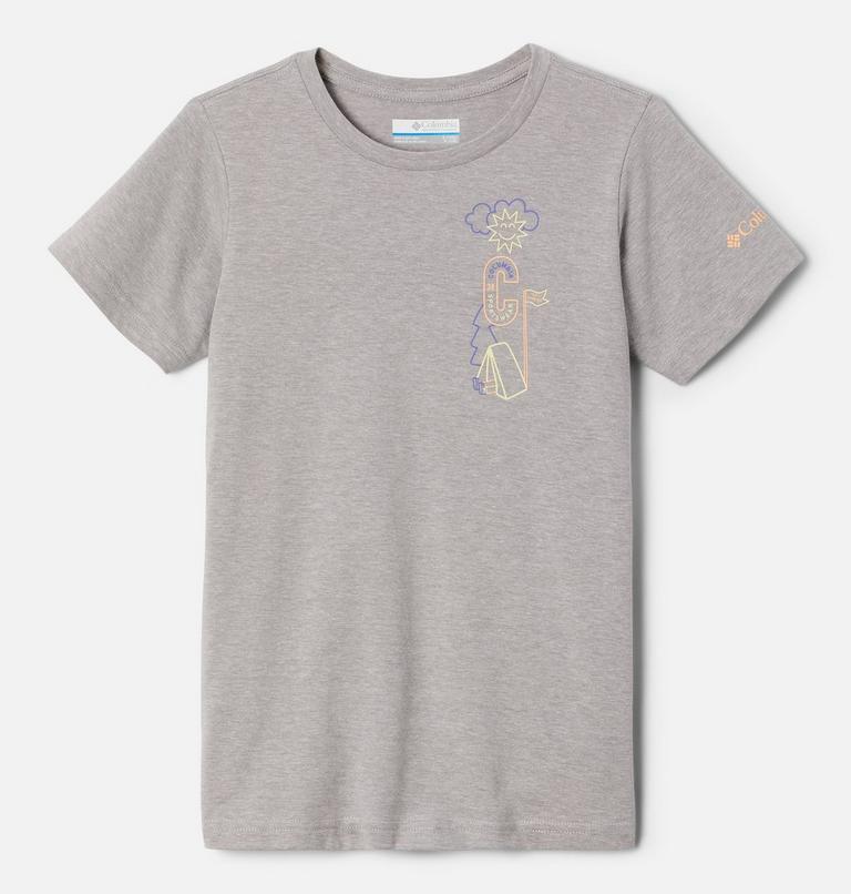 Girls&rsquo; Mission Lake Graphic Casual Cotton T-Shirt, Color: Columbia Grey Hthr, Camp CSC Graphic, image 1