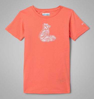 T-shirt Graphique Coton Casual Mission Lake Fille, Color: Hot Coral, Foxy Swirl, image 1