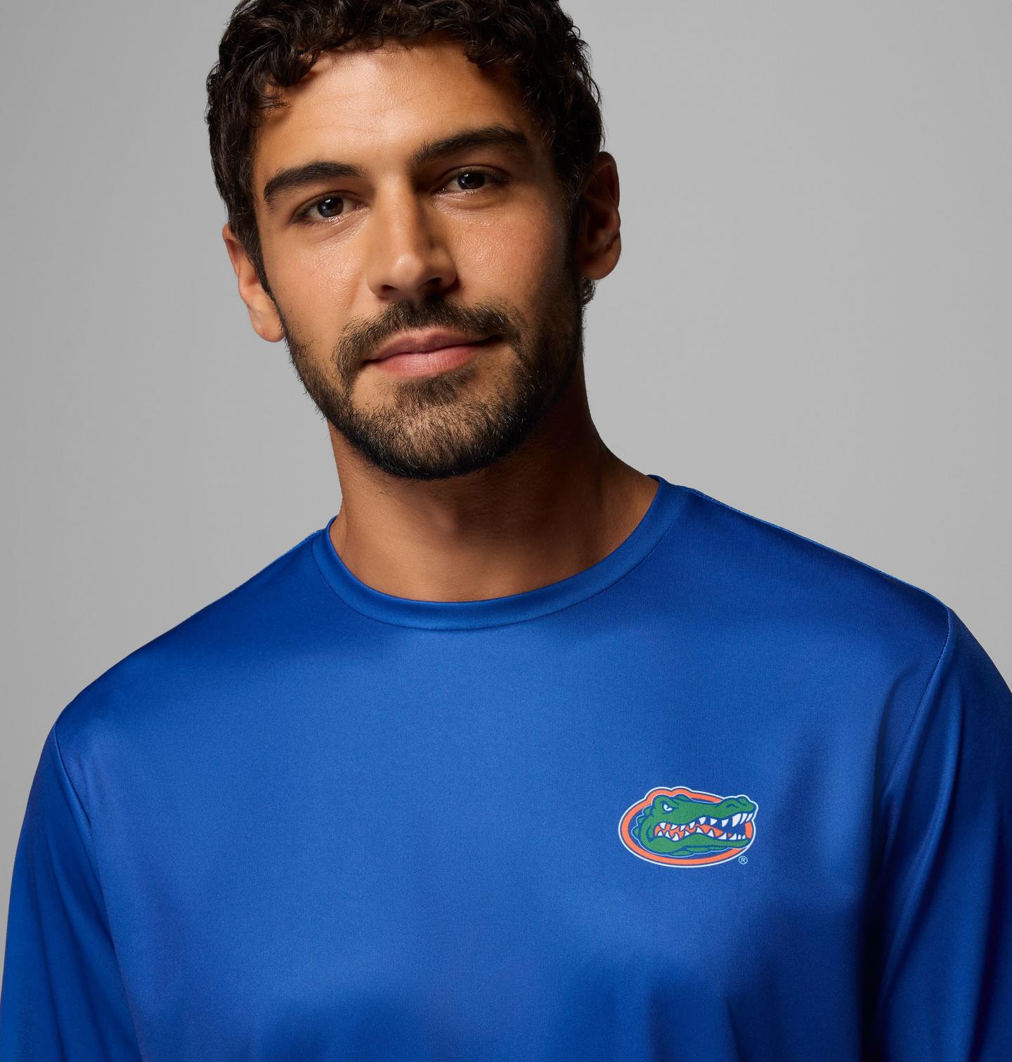 Мужская рубашка Columbia Collegiate PFG Terminal Tackle Short Sleeve - Florida, цвет: Fla - Azul — фото 3