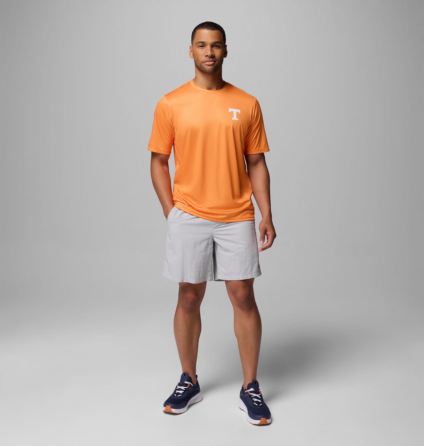 Мужская рубашка Columbia Collegiate PFG Terminal Tackle Short Sleeve Shirt - Tennessee, цвет: Ut - Solarize Clarets — фото 2