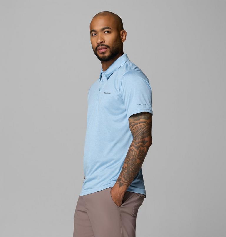 Men's Columbia Hike Technical Polo, Color: Ripple Blue Heather, image 4