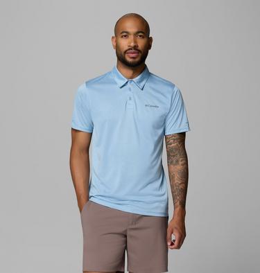 Men's Columbia Hike Technical Polo, Color: Ripple Blue Heather, image 3