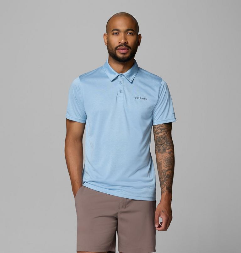 Men's Columbia Hike Technical Polo, Color: Ripple Blue Heather, image 1