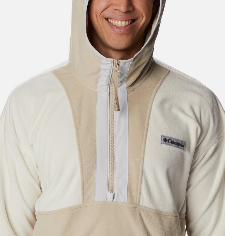 Men’s Backbowl Lite Half Zip Fleece Hoodie, Color: Chalk, Ancient Fossil, Nimbus Grey, image 4