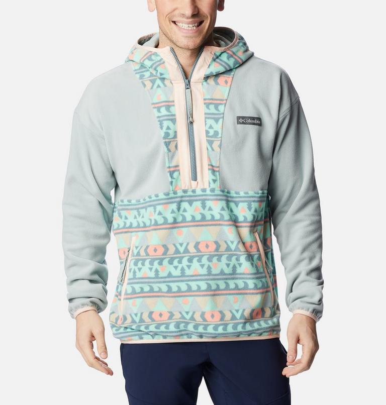 Men&rsquo;s Backbowl Lite Half Zip Fleece Hoodie, Color: Niagara, Metal Camp Blanket, image 1