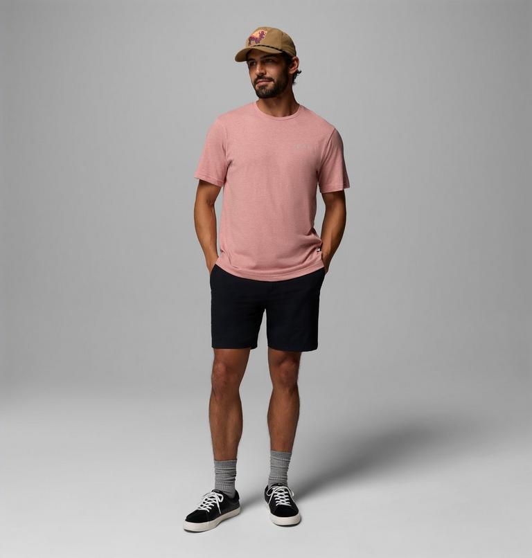 Camiseta de manga corta Thistletown Hills para hombre, Color: Washed Red, Heather, image 2