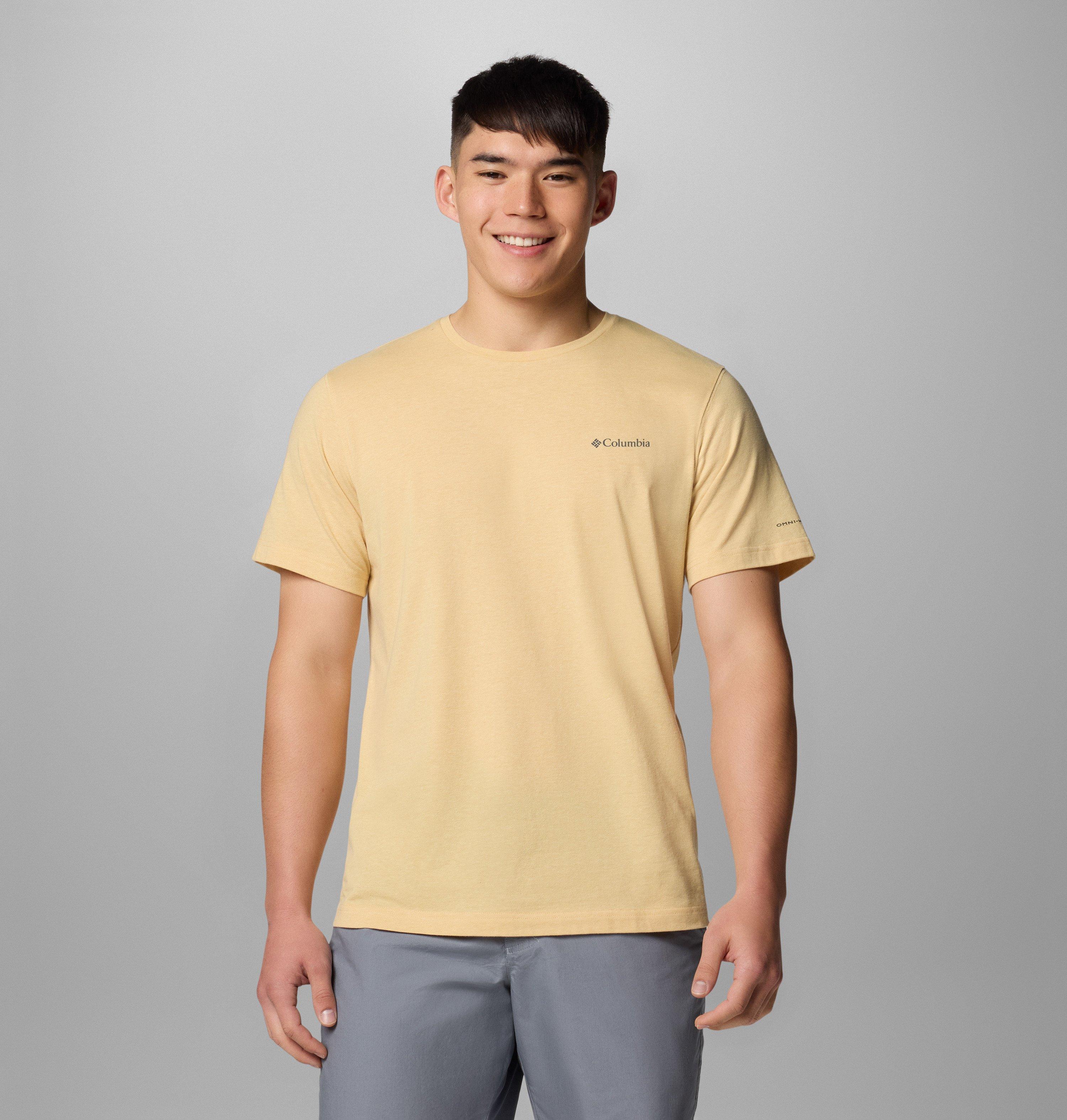 Columbia Sportswear Men's Yellow Columbia - Thistletown Hills™ Short Sleeve Shirt - Sand Dune Heather Large