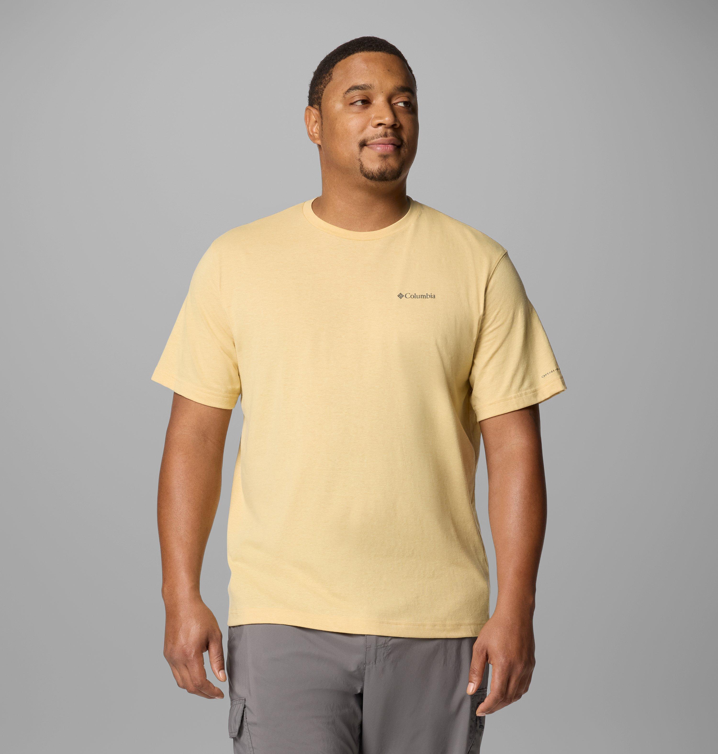 Columbia Sportswear Men's Yellow Columbia - Thistletown Hills™ T-Shirt - Extended - Sand Dune Heather 6X