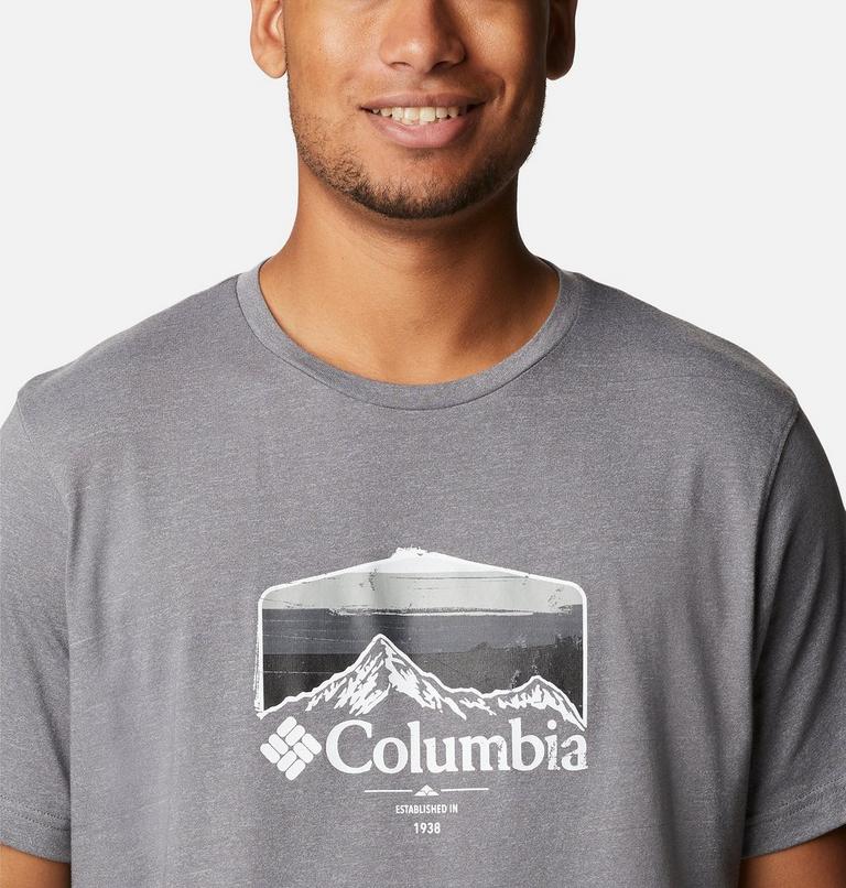 Thistletown Hills  Graphic Short Sleeve, Color: City Grey Heather, Hikers Graphic, image 4