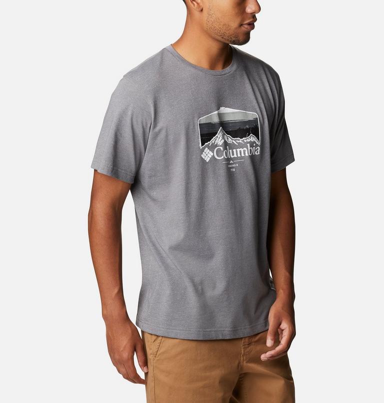 Thistletown Hills  Graphic Short Sleeve, Color: City Grey Heather, Hikers Graphic, image 5