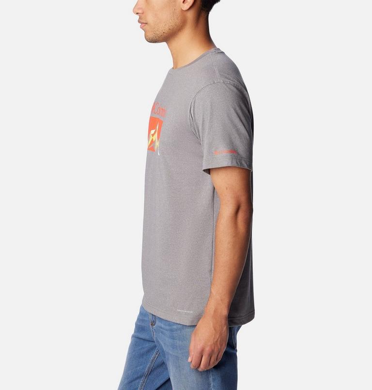 Thistletown Hills  Graphic Short Sleeve, Color: City Grey Heather, Fractal Peaks, image 3