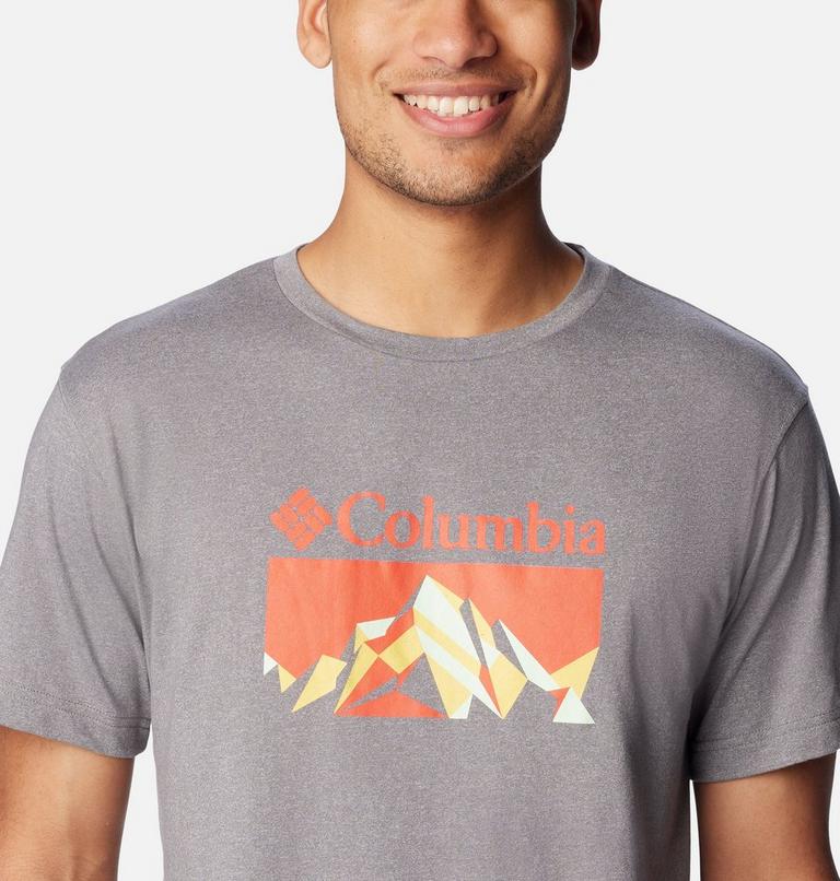 Thistletown Hills  Graphic Short Sleeve, Color: City Grey Heather, Fractal Peaks, image 4
