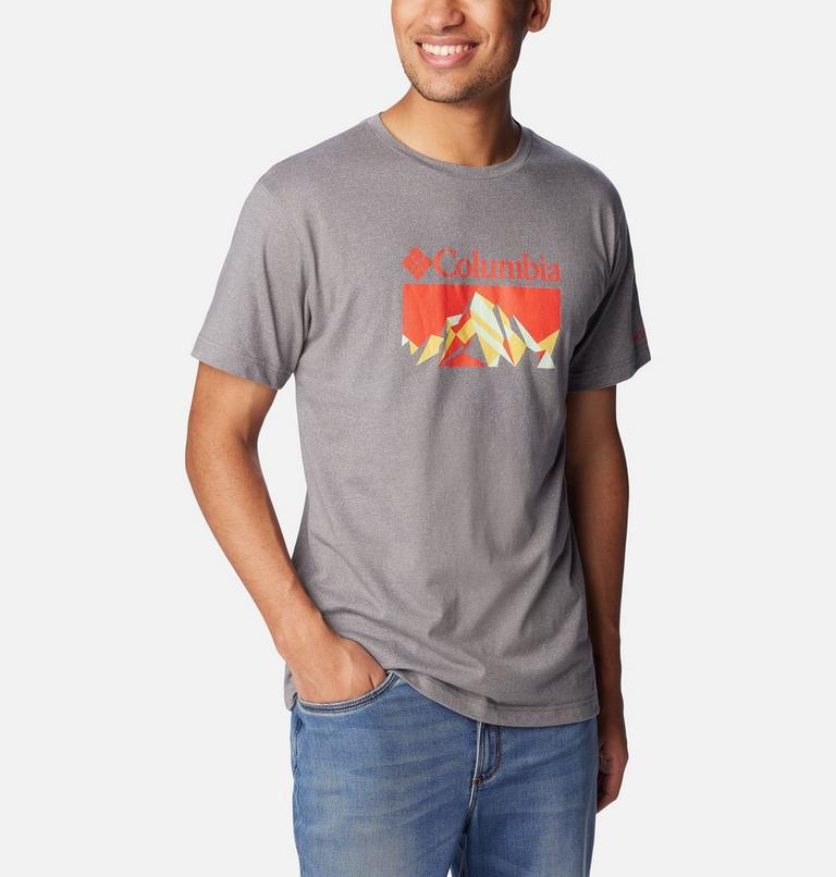 Thistletown Hills  Graphic Short Sleeve, Color: City Grey Heather, Fractal Peaks, image 5