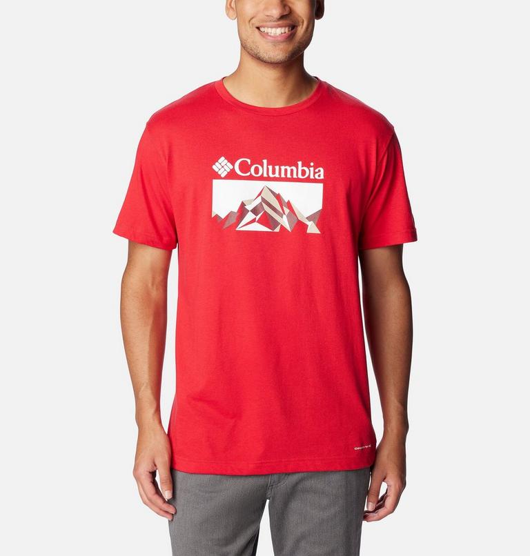 Thistletown Hills  Graphic Short Sleeve, Color: Mountain Red, Fractal Peaks, image 1
