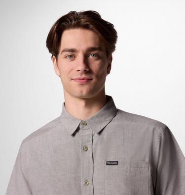 Men’s Rapid Rivers Technical Cotton Short Sleeve Shirt, Color: Stone Green Diamond Dobby Chambray, image 4
