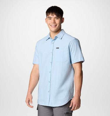 Men’s Rapid Rivers Technical Cotton Short Sleeve Shirt, Color: Ripple Blue Diamond Dobby Chambray, image 8
