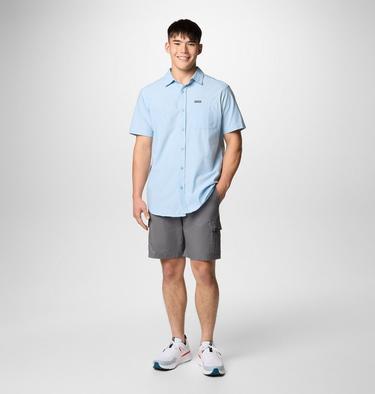 Men’s Rapid Rivers Technical Cotton Short Sleeve Shirt, Color: Ripple Blue Diamond Dobby Chambray, image 4