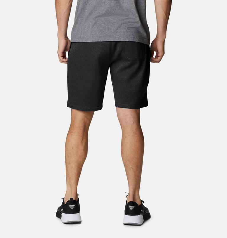 Men's Columbia Trek Fleece Shorts, Color: Black, White Vertical Logo , image 2