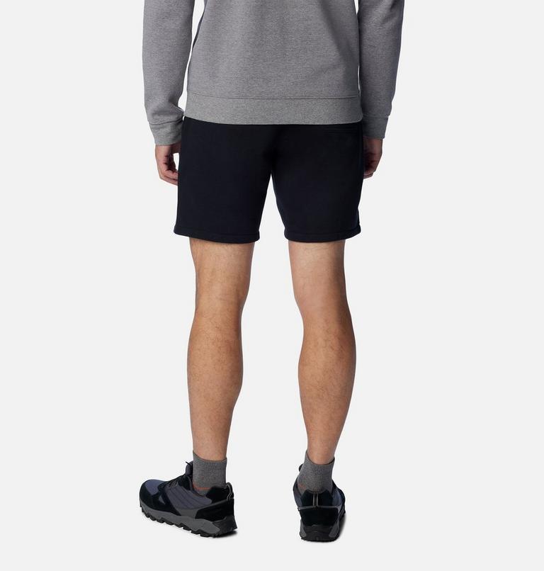 Men's Columbia Trek Fleece Shorts, Color: Black, College Life Mini Logo, image 2