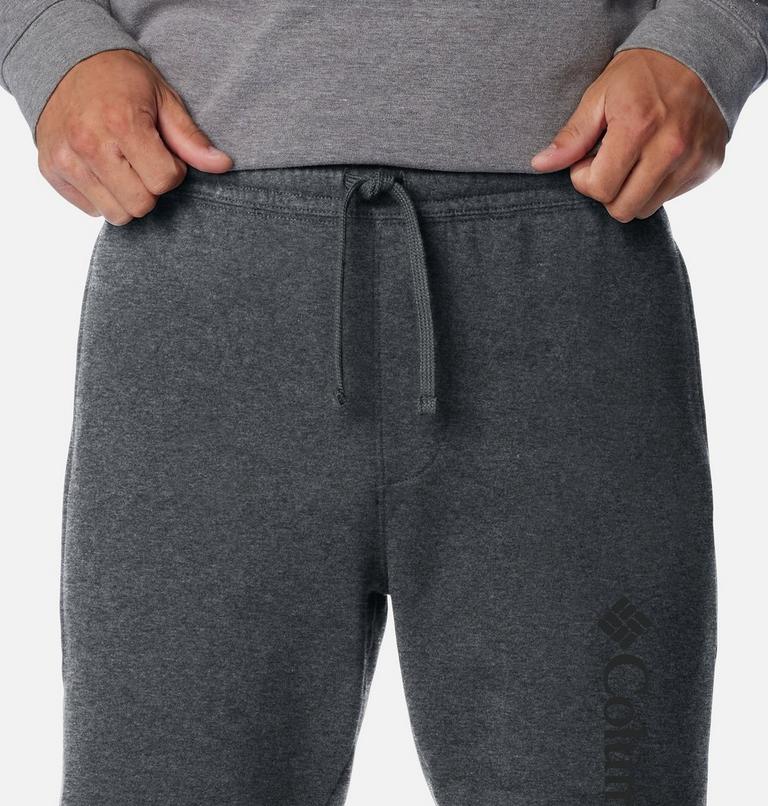 Men's Columbia Trek Fleece Shorts, Color: Charcoal Heather, Black Vertical Logo, image 4