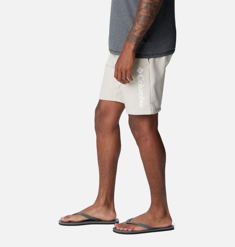 Men's Columbia Trek Fleece Shorts, Color: Dark Stone, White Vertical Logo, image 3
