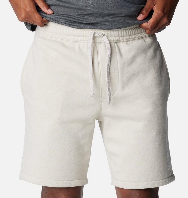 Men's Columbia Trek Fleece Shorts, Color: Dark Stone, White Vertical Logo, image 4