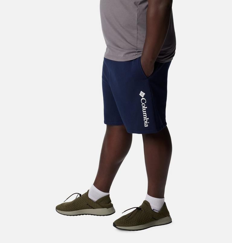 Men's Columbia Trek Fleece Shorts - Extended Size, Color: Collegiate Navy, White Vertical Logo , image 3
