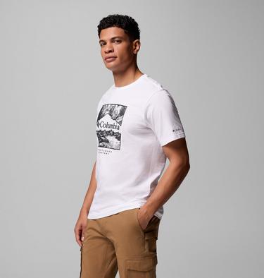 Men’s CSC Graphic Casual Organic Cotton T-shirt, Color: White, Waterscape, image 12