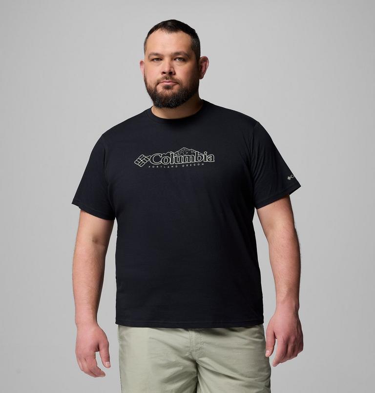 Camiseta informal de algodón orgánico CSC Seasonal Logo para hombre - Talla grande, Color: Black, Branded Peaks, image 1