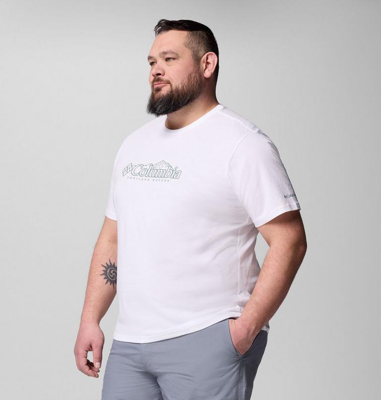 Men’s CSC Seasonal Logo Casual Organic Cotton T-shirt - Extended Size, Color: White, Branded Peaks, image 4