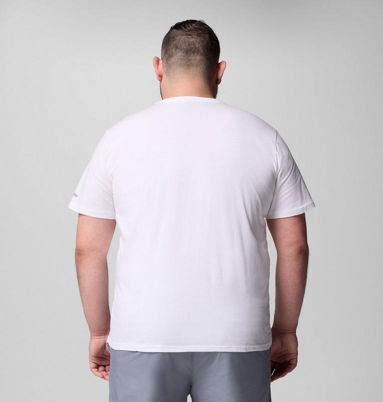 Men’s CSC Seasonal Logo Casual Organic Cotton T-shirt - Extended Size, Color: White, Branded Peaks, image 3