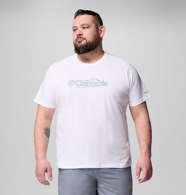 Men’s CSC Seasonal Logo Casual Organic Cotton T-shirt - Extended Size, Color: White, Branded Peaks, image 9