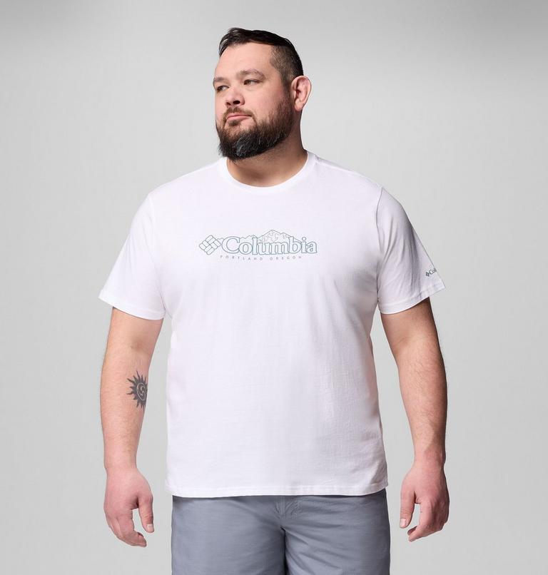 Men’s CSC Seasonal Logo Casual Organic Cotton T-shirt - Extended Size, Color: White, Branded Peaks, image 1