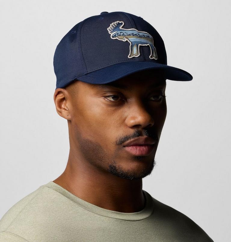 Lost Lager 110 Snap Back, Color: Collegiate Navy, Scenic Moose, image 3