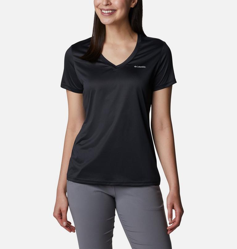 Women's Columbia Hike V-Neck Technical T-Shirt, Color: Black, image 1