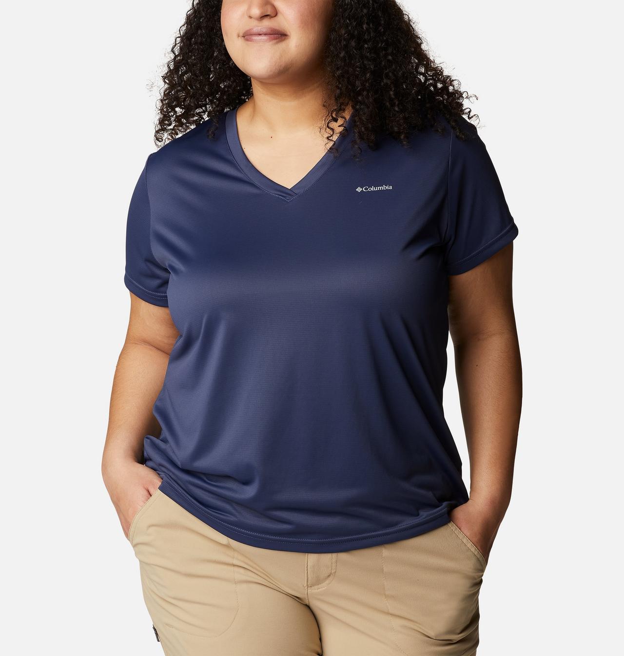 Women's Columbia Hike™ Short Sleeve V Neck Shirt - Plus Size 5